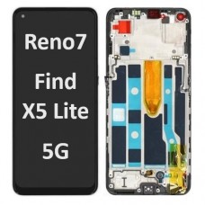 OPPO Reno7 5G / Find X5 Lite 5G (2022) LCD touch screen with frame (Original Service Pack) [Black] 4130040
